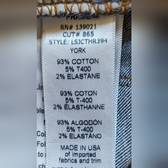 GUC Frame Le Skinny de Jeanne Crop in the York style dark distressed wash frayed - Picture 9 of 16